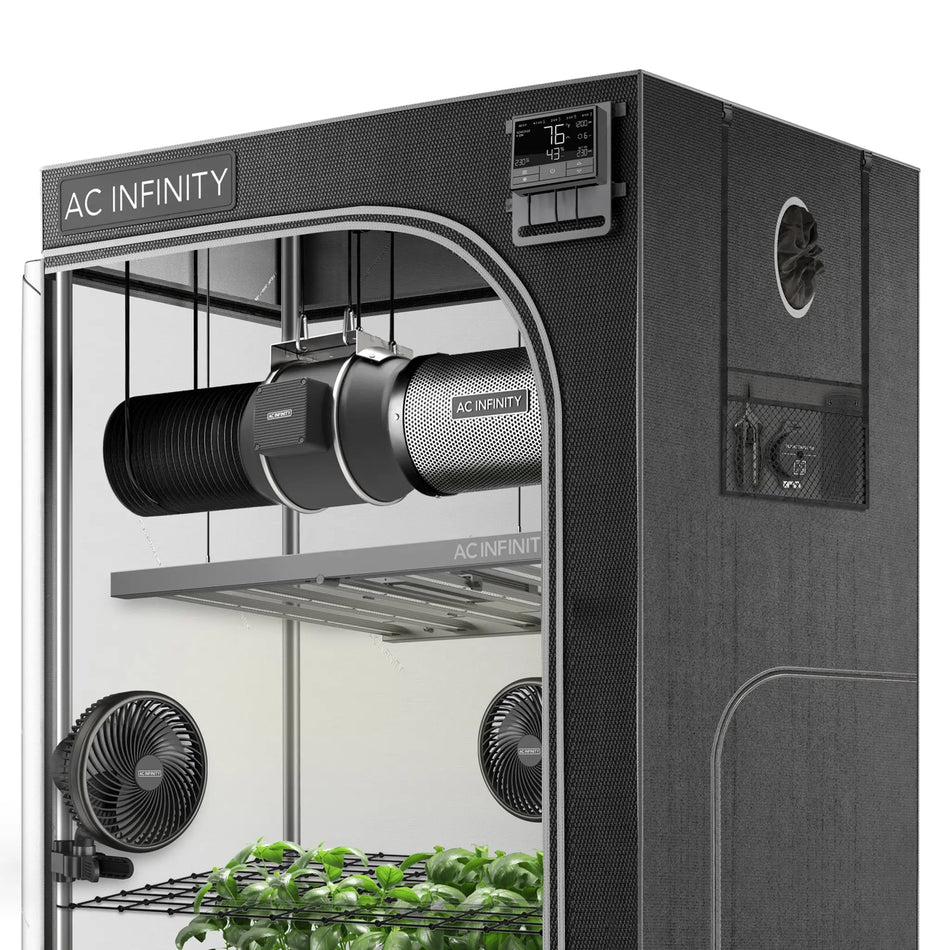 AC Infinity Advance Grow Tent System 5' x 5' WIFI-Integrated Controls and Full Spectrum LM301H EVO LED Grow Light | 6-Plant Kit