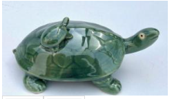 Miniature Ceramic Figurine Turtle with Baby on Top - 2.5" $14.95