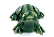 Miniature Ceramic Frog Figurine - 1.0"