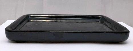 Black Ceramic Humidity / Drip Tray - Rectangle 7.25" x 5.5" x .5"OD 6.5" x 5.0" x .25" ID - Bonsaiworldllc
