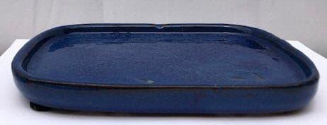 Blue Ceramic Humidity / Drip Tray - Rectangle 8.0" x 6.0" x .5"OD 7.5" x 5.5" x .25" ID - Bonsaiworldllc